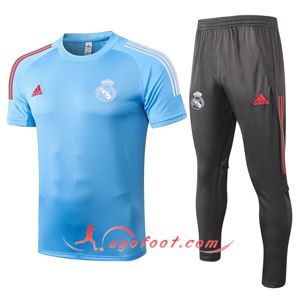 Training T-Shirts Real Madrid + Pantalon Bleu 20/21