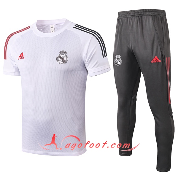 Training T-Shirts Real Madrid + Pantalon Blanc 20/21