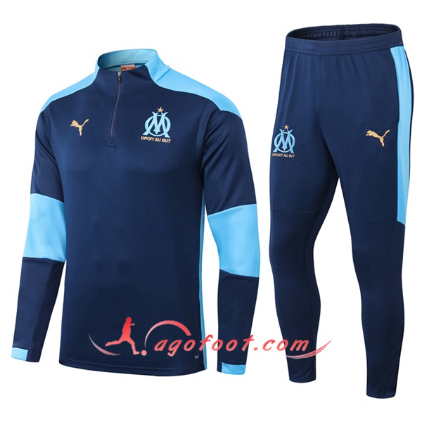 Ensemble Survetement de Foot Marseille OM Bleu 20/21