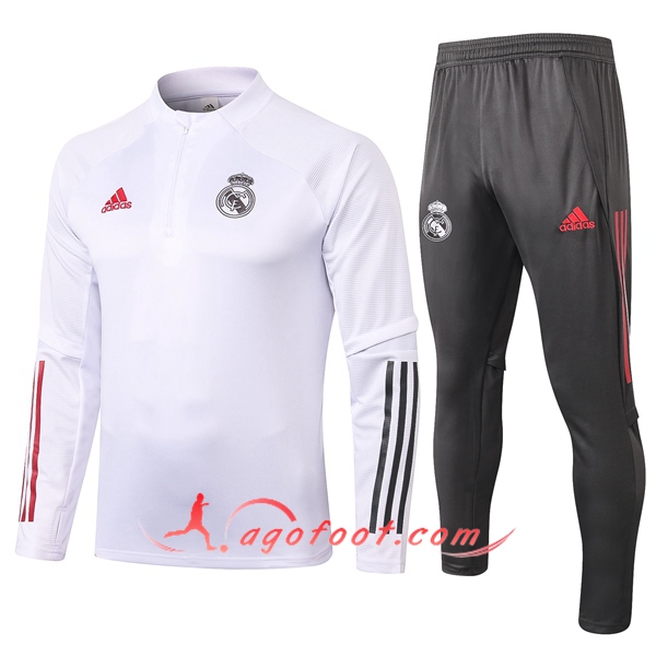 Ensemble Survetement de Foot Real Madrid Blanc 20/21