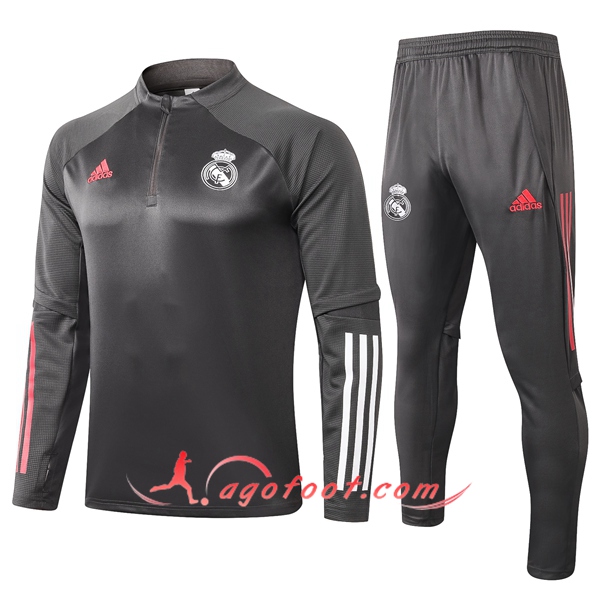 Nouveaux Ensemble Survetement de Foot Real Madrid Gris 20 21