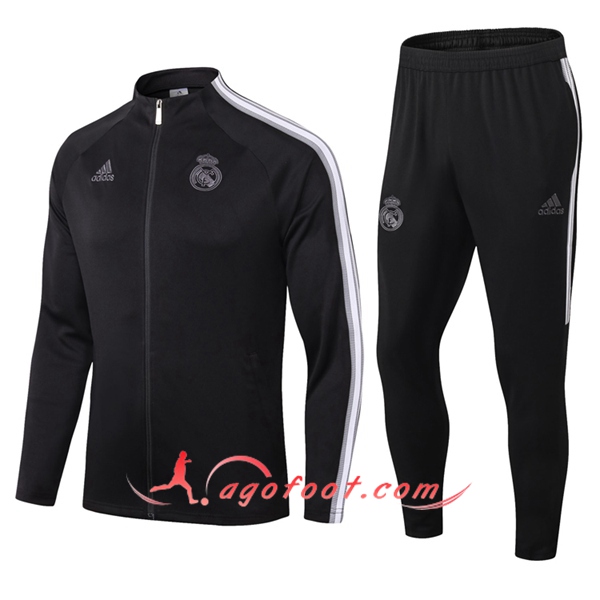Ensemble Survetement de Foot - Veste Real Madrid Noir 20/21