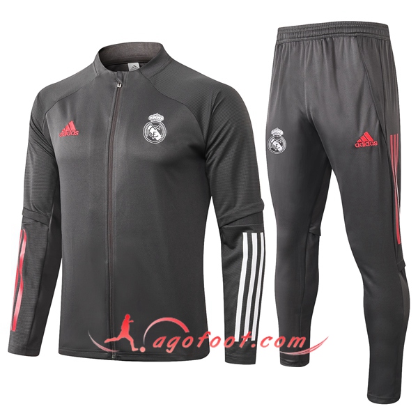Ensemble Survetement de Foot - Veste Real Madrid Gris 20/21