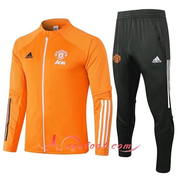 Ensemble Survetement de Foot - Veste Manchester United Orange 20/21