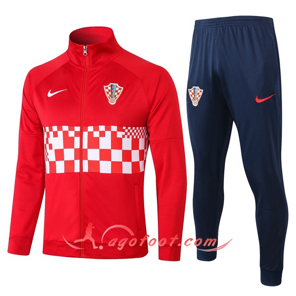 Ensemble Survetement de Foot - Veste Croatie Rouge 20/21
