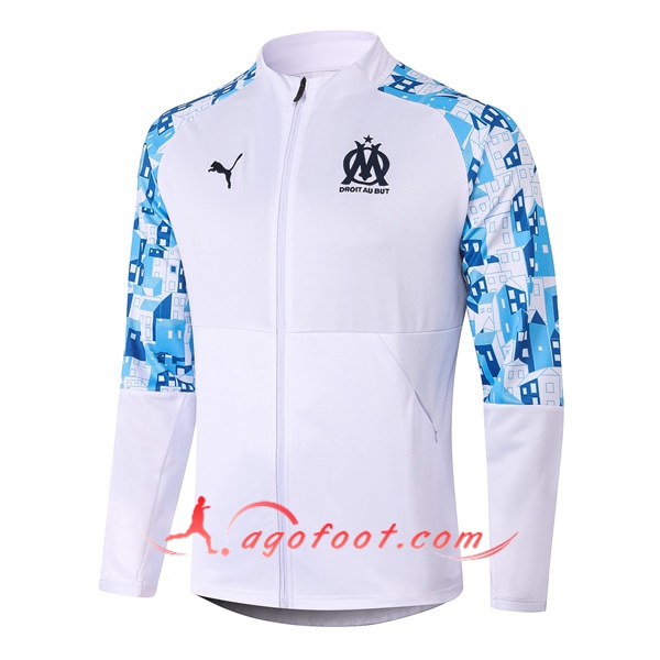 Nouveau Veste Foot Marseille OM Blanc 20/21