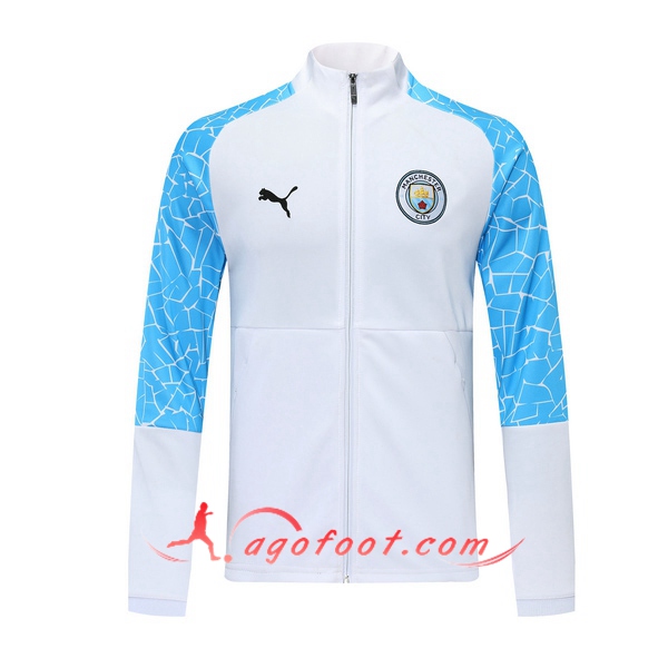 Nouveau Veste Foot Manchester City Blanc 20/21