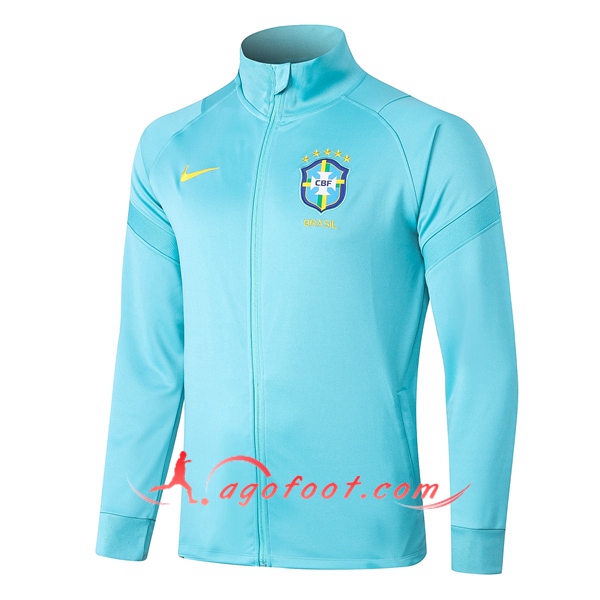 Nouveau Veste Foot Bresil Bleu 20/21