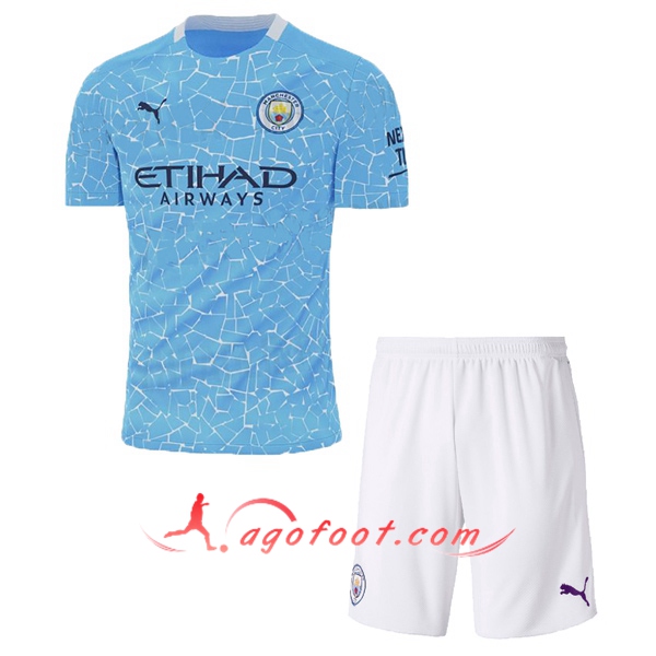 Ensemble Maillots Foot Manchester City Enfant Domicile Personnalisé 20/21
