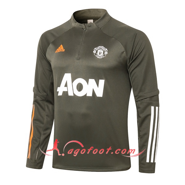 Nouveau Training Sweatshirt Manchester United Vert 20/21