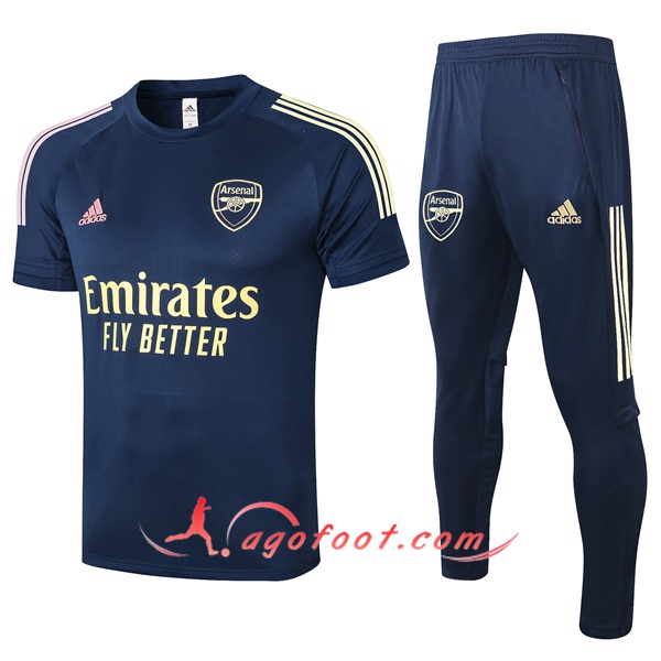 Training T-Shirts Arsenal + Pantalon Bleu Royal 20/21
