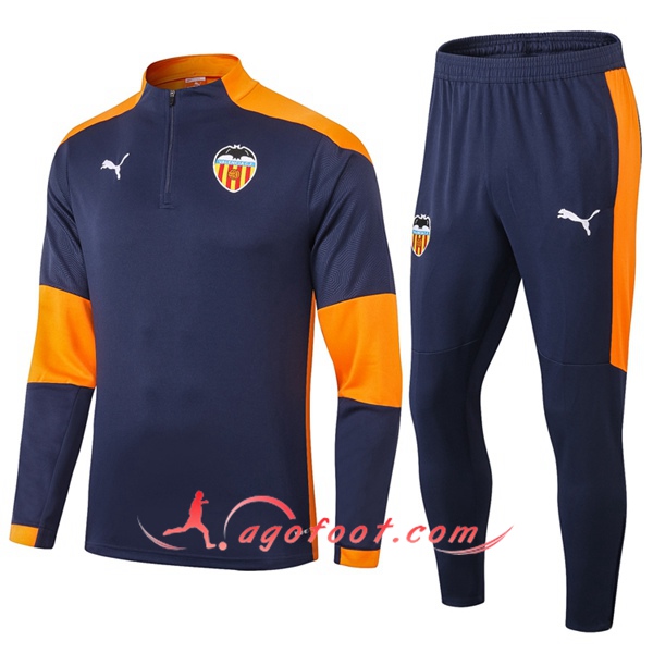 Ensemble Survetement de Foot Valencia Bleu Royal 20/21