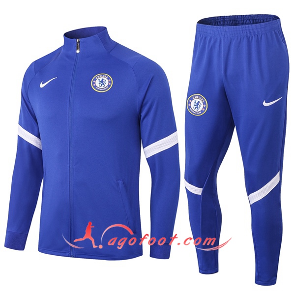 Ensemble Survetement de Foot - Veste FC Chelsea Bleu 20/21