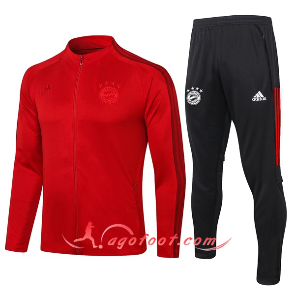 Ensemble Survetement de Foot - Veste Bayern Munich Rouge 20/21