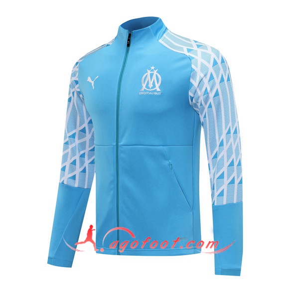 Nouveaux Veste Foot Marseille OM Bleu 20/21