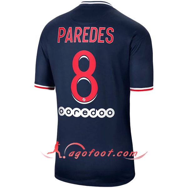 Maillot Foot PSG (Paredes 8) Domicile Floqué 20/21