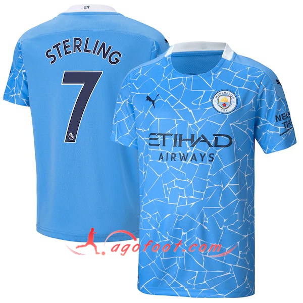 Maillot Foot Manchester City (Sterling 7) Domicile Floqué 20/21