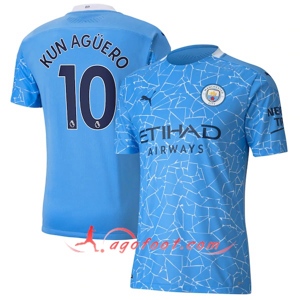 Maillot Foot Manchester City (Agüero 10) Domicile Floqué 20/21