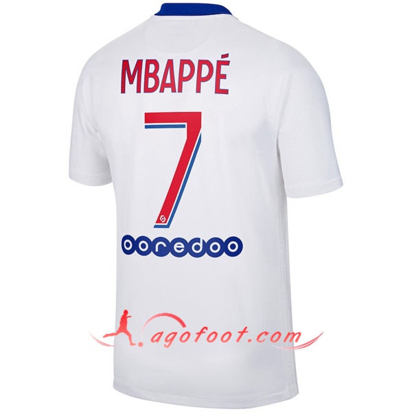 Maillot Foot PSG (Mbappé 7) Exterieur Floqué 20/21