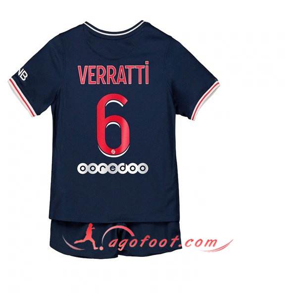Ensemble Maillots Foot PSG (Verratti 6) Enfants Domicile 20/21