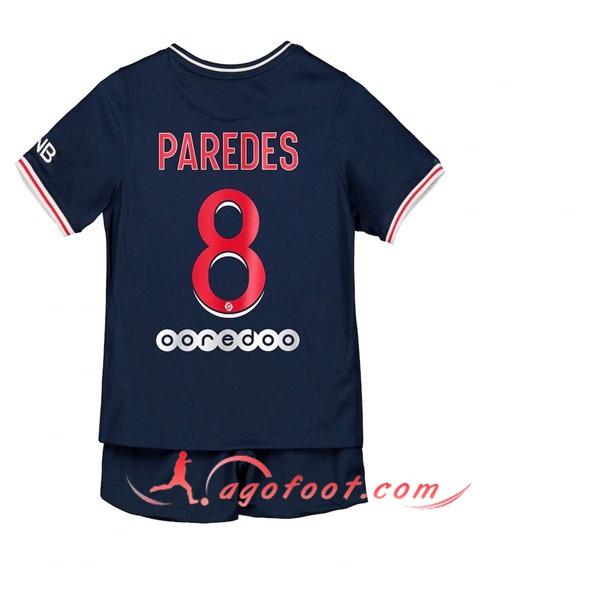 Ensemble Maillots Foot PSG (Paredes 8) Enfants Domicile 20/21