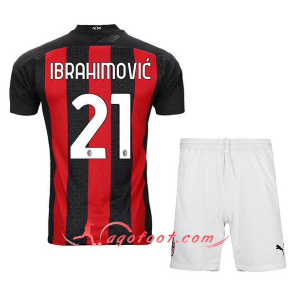 Ensemble Maillots Foot Milan AC (IBRAHIMOVIC 21) Enfants Domicile 20/21