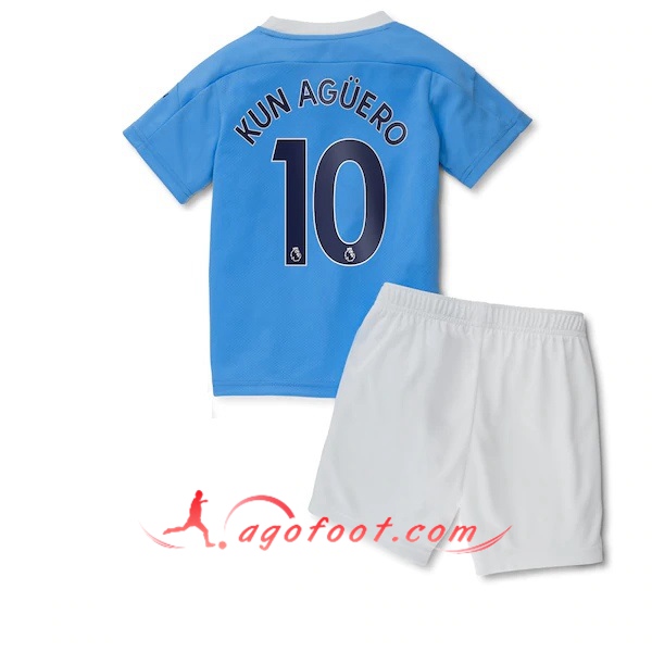 Ensemble Maillots Foot Manchester City (Agüero 10) Enfants Domicile 20/21