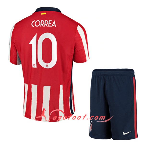 Ensemble Maillots Foot Atletico Madrid (Correa 10) Enfants Domicile 20/21