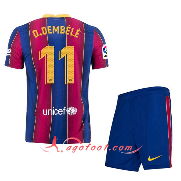 Ensemble Maillots Foot FC Barcelone (O.DEMBELE 11) Enfants Domicile 20/21