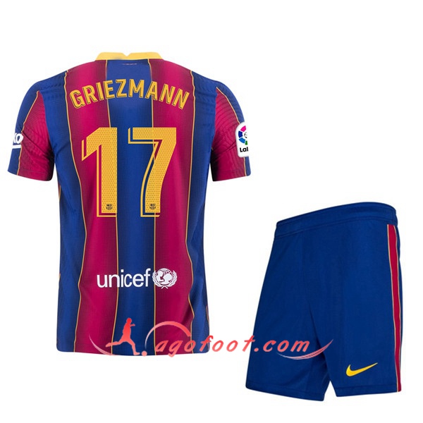 Ensemble Maillots Foot FC Barcelone (GRIEZMANN 17) Enfants Domicile 20/21