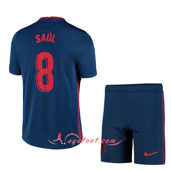 Maillot de Foot Atletico Madrid (Saul 8) Enfants Exterieur 2020/2021