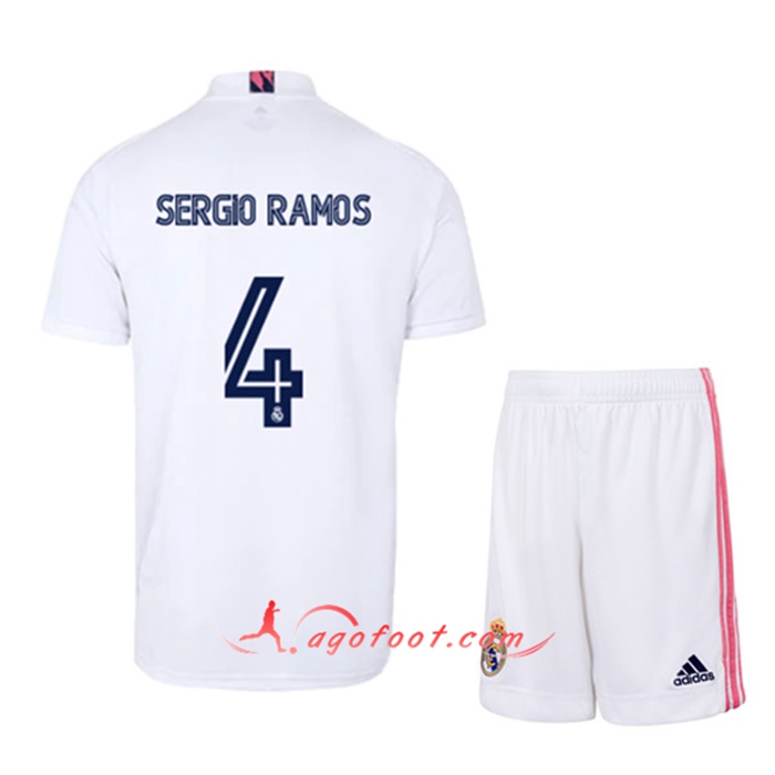 Maillot de Foot Real Madrid (SERGIO RAMOS 4) Enfants Domicile 2020/2021