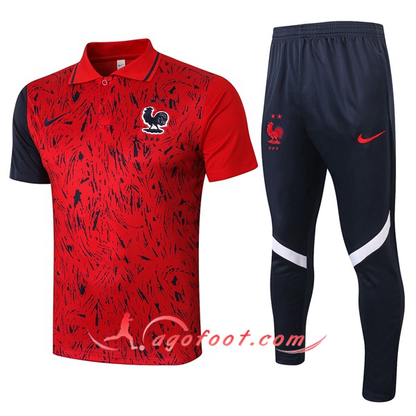 Ensemble Polo France + Pantalon Rouge 20/21