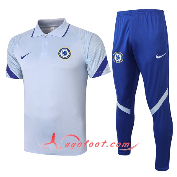 Ensemble Polo FC Chelsea + Pantalon Gris 20/21