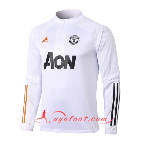 Nouveau Training Sweatshirt Manchester United Blanc 20/21