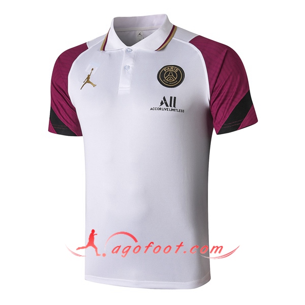 Polo Foot Paris PSG Blanc 20/21