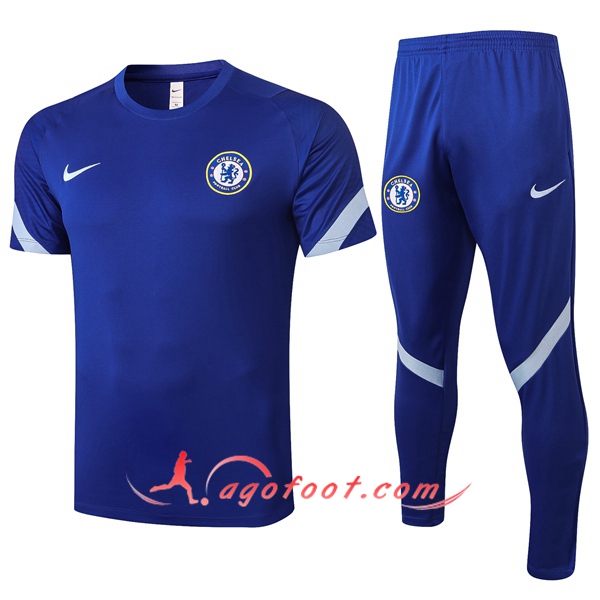 Training T-Shirts FC Chelsea + Pantalon Bleu 20/21