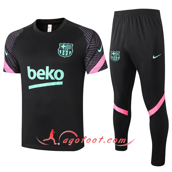Training T-Shirts FC Barcelone + Pantalon Noir 20/21