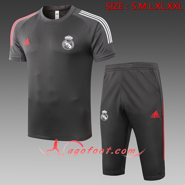 Training T-Shirts Real Madrid + Pantalon 3/4 Gris 20/21