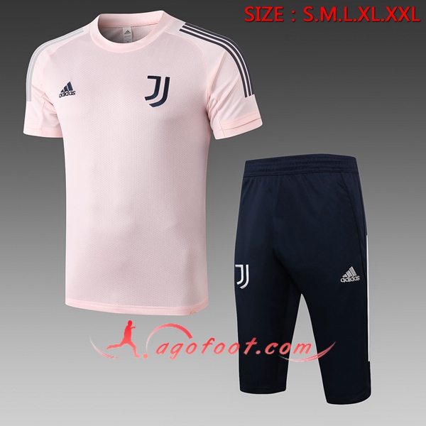 Training T-Shirts Juventus + Pantalon 3/4 Rose 20/21