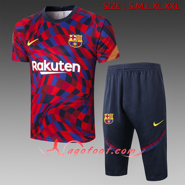 Training T-Shirts FC Barcelone + Pantalon 3/4 Rouge 20/21