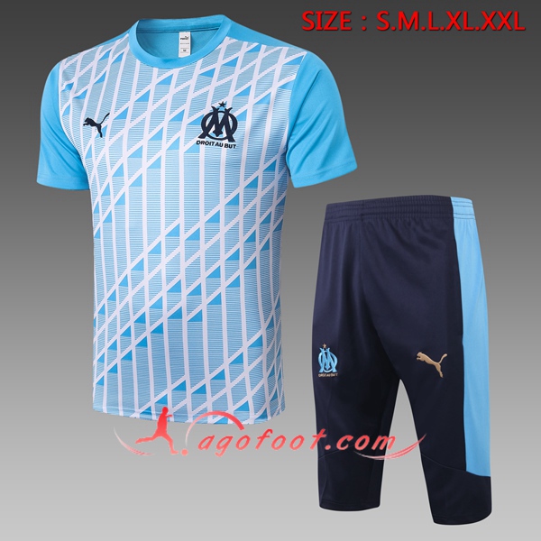 Training T-Shirts Marseille OM + Pantalon 3/4 Bleu 20/21