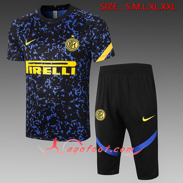 Training T-Shirts Inter Milan + Pantalon 3/4 Bleu 20/21