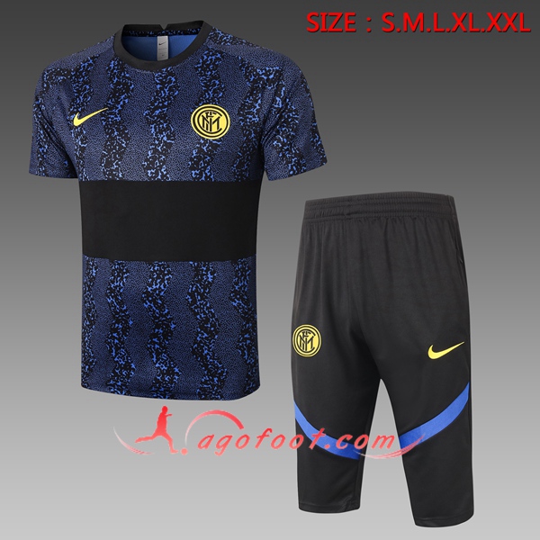 Training T-Shirts Inter Milan + Pantalon 3/4 Bleu 20/21
