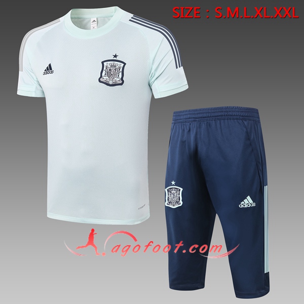 Training T-Shirts Espagne + Pantalon 3/4 Vert 20/21