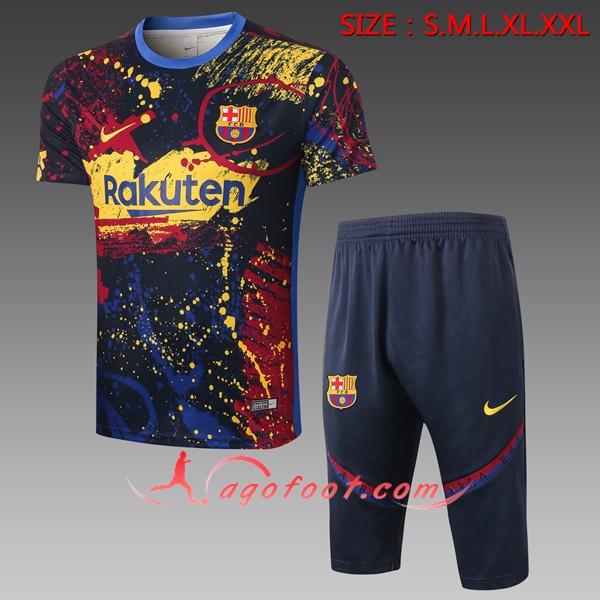 Training T-Shirts FC Barcelone + Pantalon 3/4 Bleu 20/21