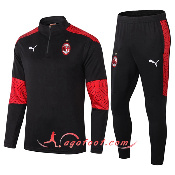 Ensemble Survetement de Foot Milan AC Noir 20/21