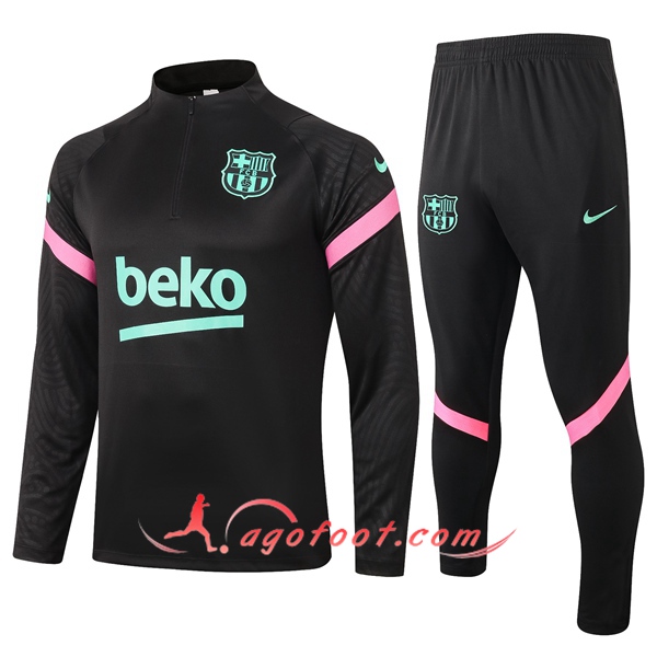 Ensemble Survetement de Foot FC Barcelone Noir 20/21