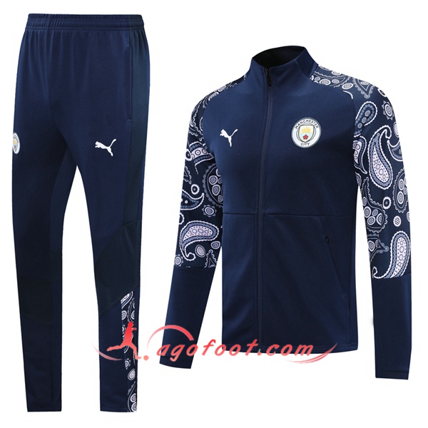 Ensemble Survetement de Foot - Veste Manchester City Bleu 20/21