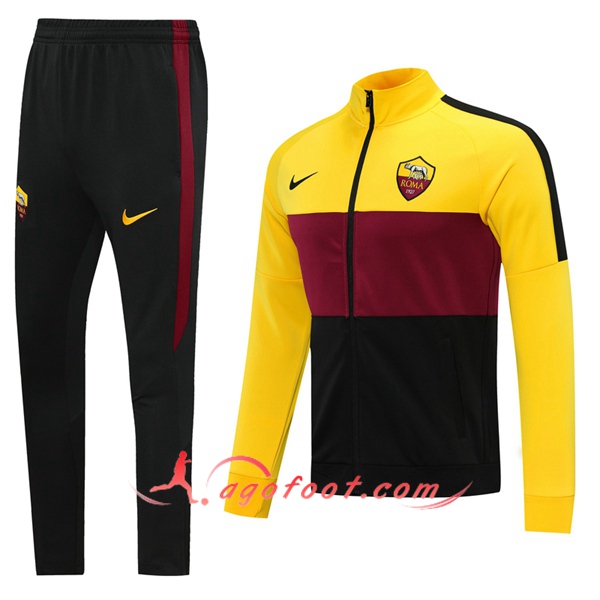 Ensemble Survetement de Foot - Veste AS Roma Jaune 20/21